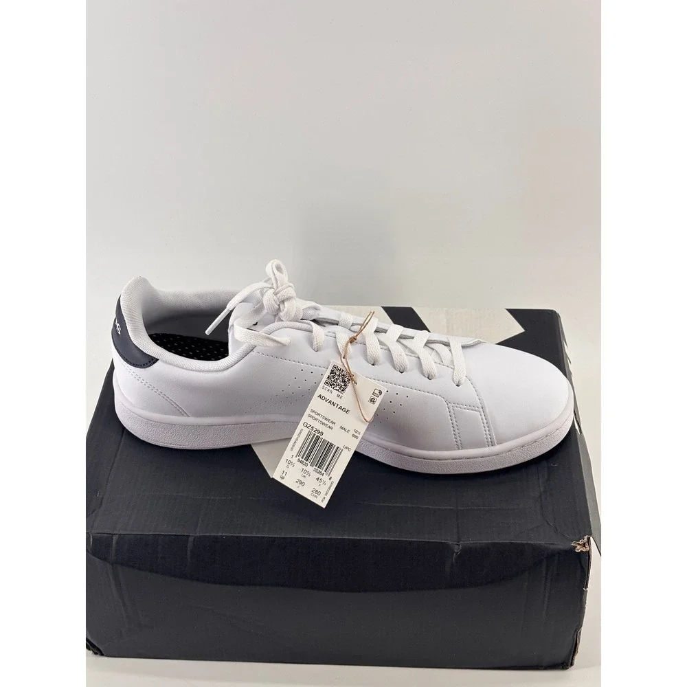 Adidas Advantage Sneakers Mens 11 White Navy GZ5299 Low Top Tennis New In Box